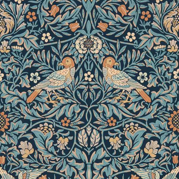 Morris and Co Tapet Bird Wallpaper Webb`s Blue