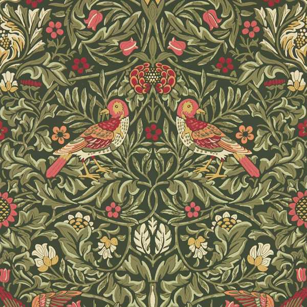 Morris and Co Tapet Bird Wallpaper Wooded Dell