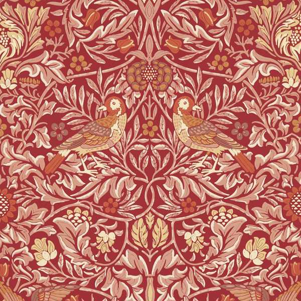 Morris and Co Tapet Bird Wallpaper Madder Weld