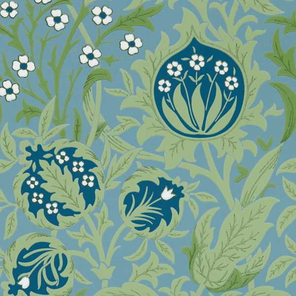 Morris and Co Tapete Elmcote Dearle Blue