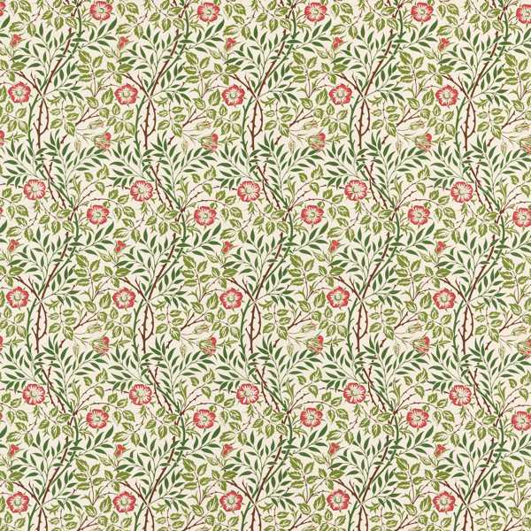 Morris and Co Stof Sweet Briar Boughs Rose