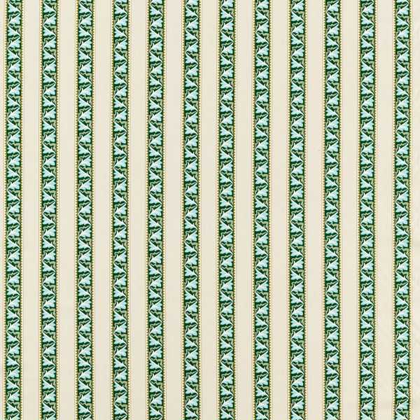Morris and Co Tyg Red Car Stripe Forest Linen