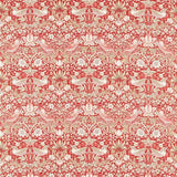 Morris and Co Tyg Strawberry Thief — Simply Morris Fabrics Indian Red
