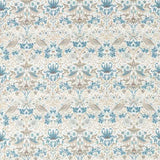 Morris and Co Tyg Strawberry Thief — Simply Morris Fabrics Slate Vellum