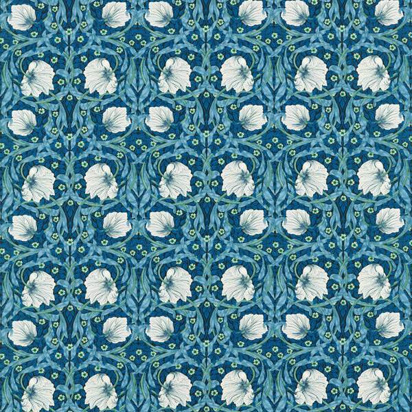 Morris and Co Tyg Pimpernel — Bedford Park Fabrics Midnight Opal