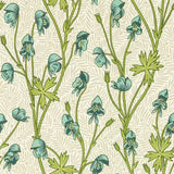 Morris and Co Wallpaper Monkshood Aqua Peashoot