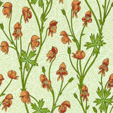 Morris and Co Wallpaper Monkshood Tangerine Sage