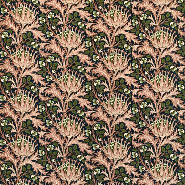 Morris and Co Tyg Artichoke Velvet Inky Fingers Blush