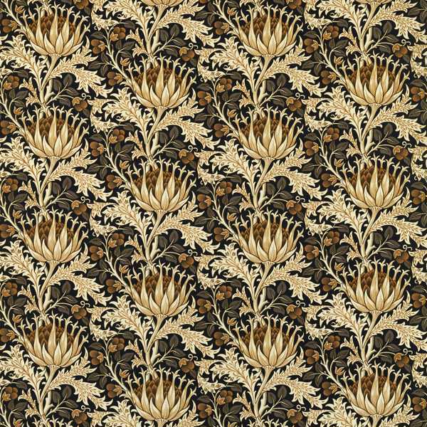 Morris and Co Tyg Artichoke Velvet Midnight Pearwood