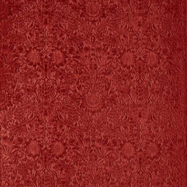Morris and Co Tyg Sunflower Caffoy Velvet Barbed Berry