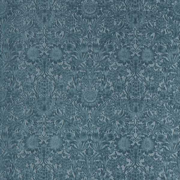 Sunflower Caffoy Velvet Webb`s blue — Morris & Co tygprov