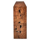 Teak Tac Toe Console Table - Caramel