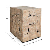 Teak Tac Toe End Table - Light