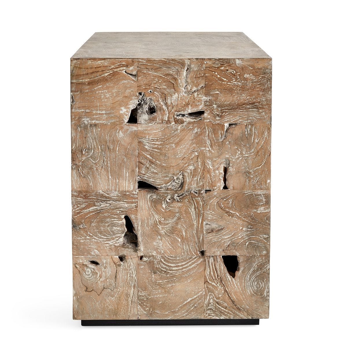 Teak Tac Toe End Table - Light