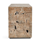 Teak Tac Toe End Table - Light
