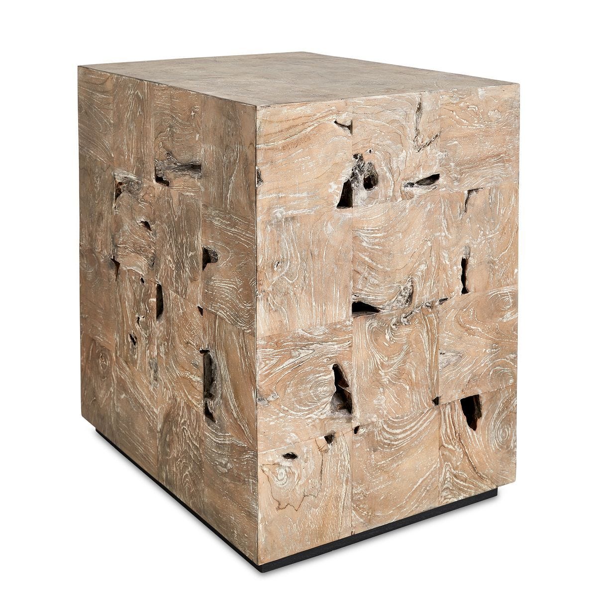 Teak Tac Toe End Table - Light