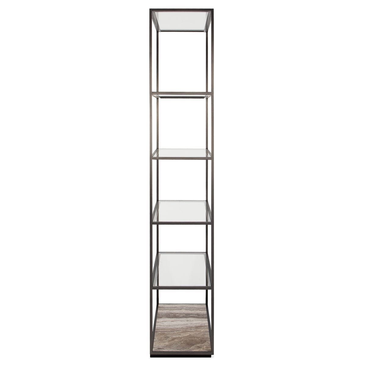 Floating Plane Etagere - Travertine/Bronze