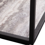 Floating Plane Etagere - Travertine/Bronze