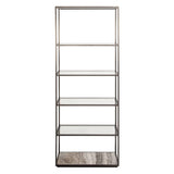 Floating Plane Etagere - Travertine/Bronze