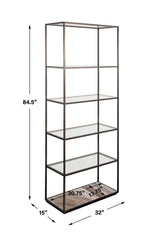 Floating Plane Etagere - Travertine/Bronze