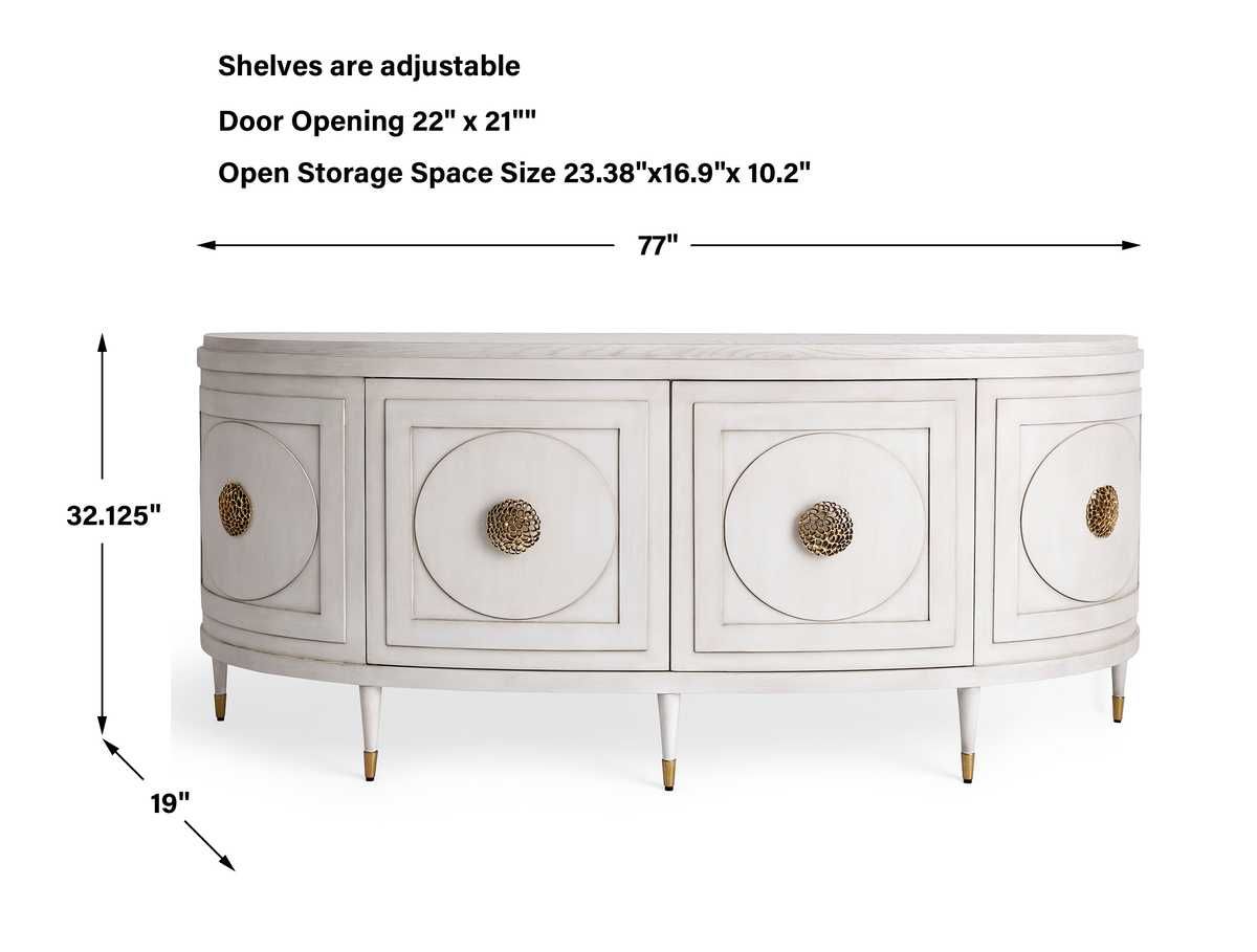 Paris Console Cabinet in White - Large