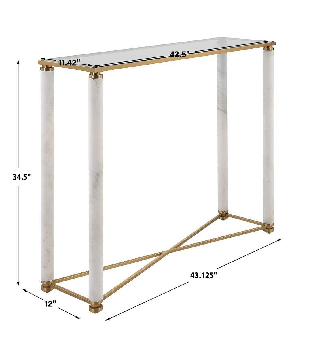 White Pillar Console Table