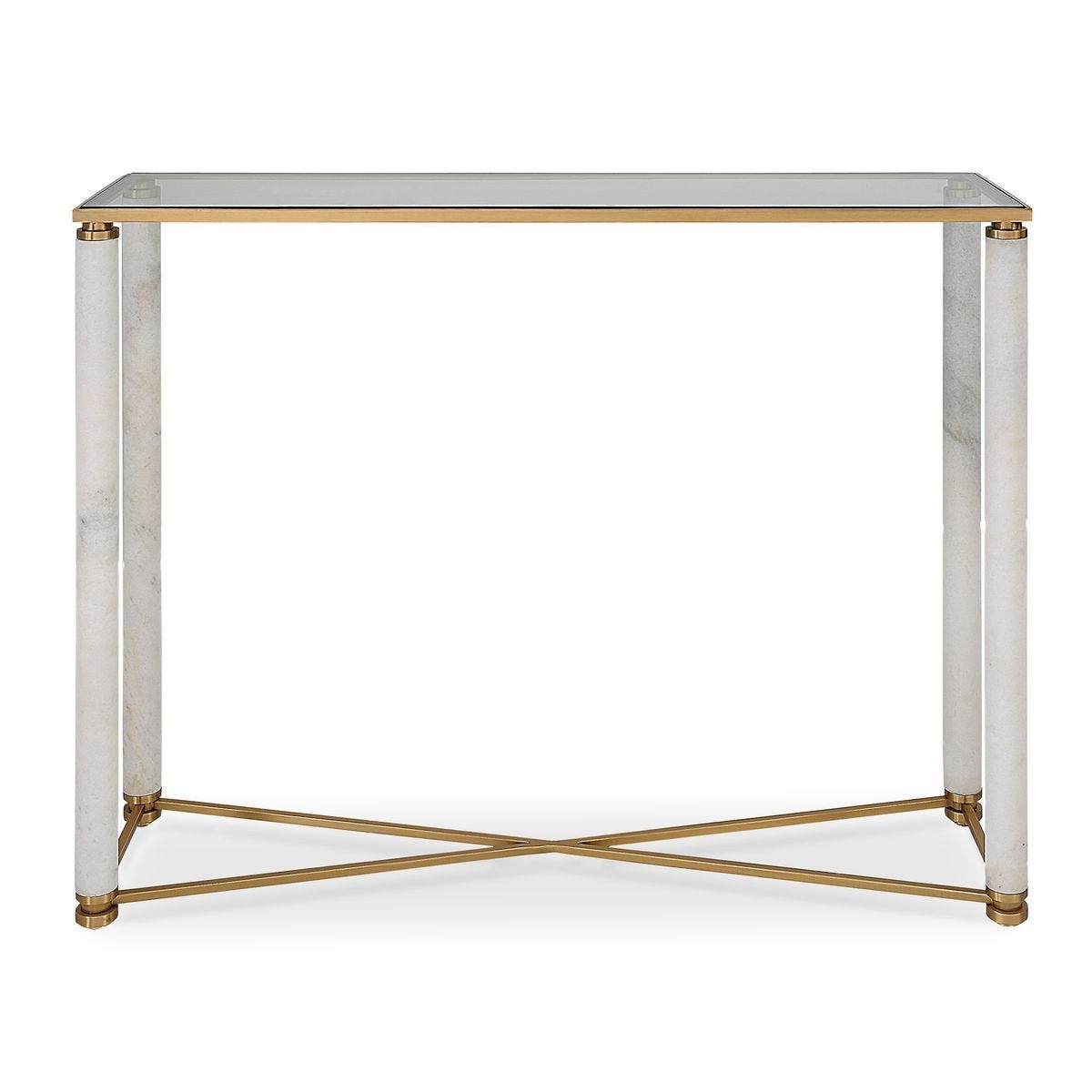 White Pillar Console Table