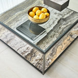 Floating Plane Coffee Table - Travertine/Bronze