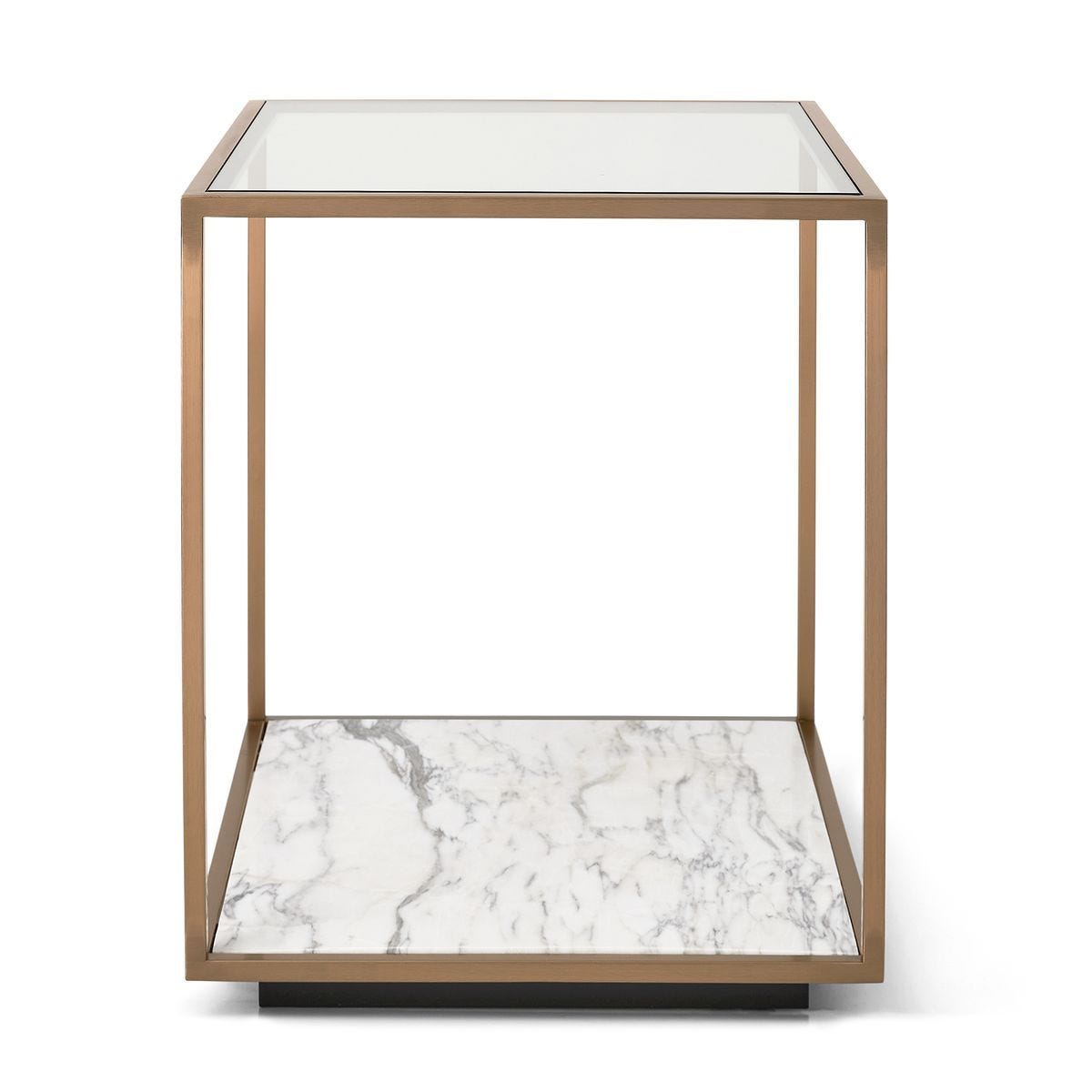 Floating Plane End Table - Marble/Brass