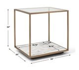 Floating Plane End Table - Marble/Brass