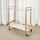 Roll Along Bar Cart - Brass