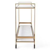Roll Along Bar Cart - Brass