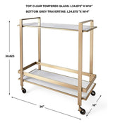 Roll Along Bar Cart - Brass