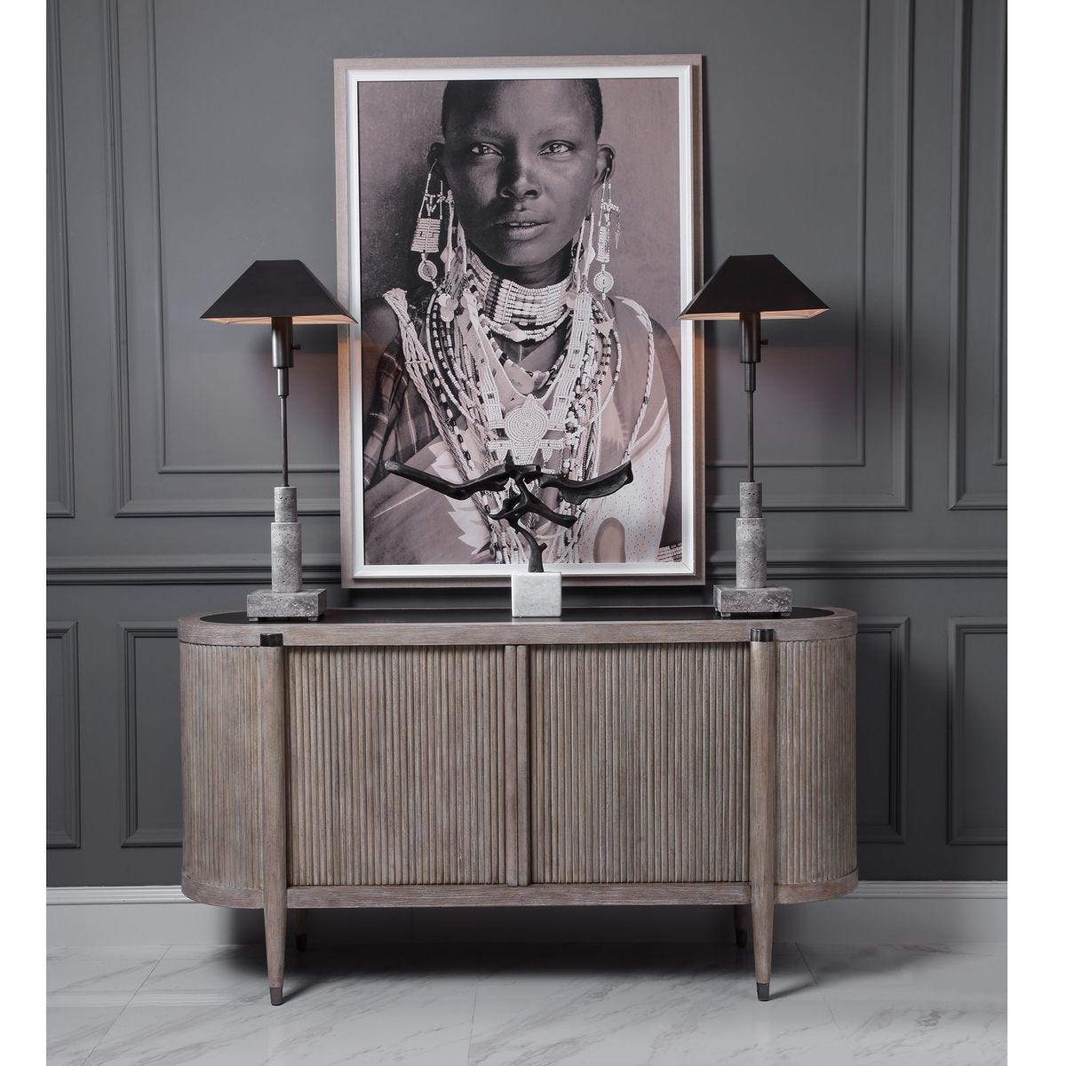 Tambour Cabinet - Natural Wash
