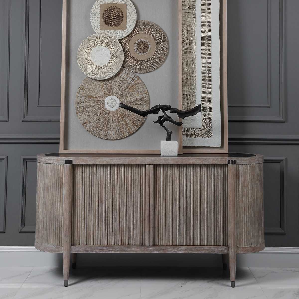 Tambour Cabinet - Natural Wash