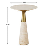 Pier Accent Table - Beige Travertine