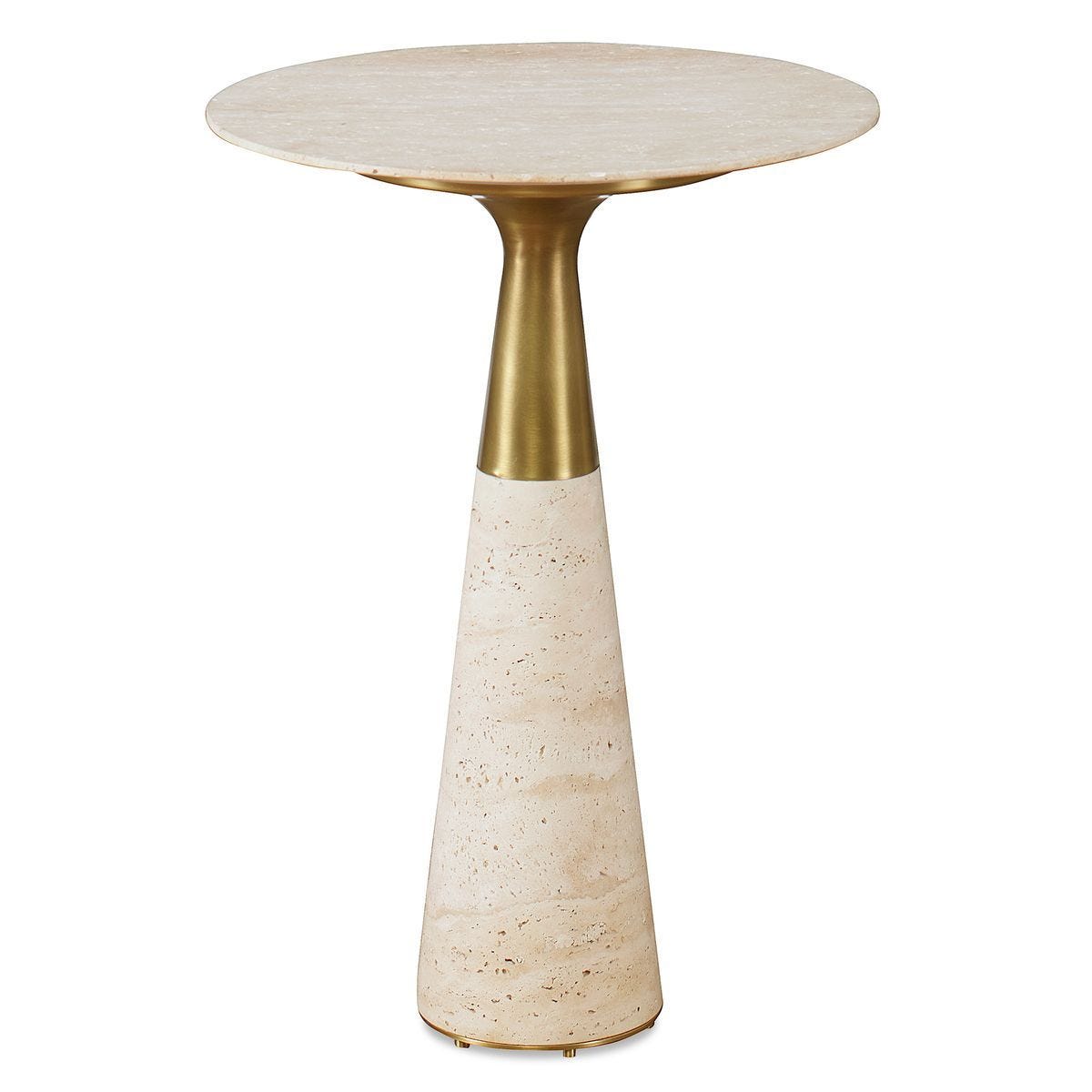 Pier Accent Table - Beige Travertine