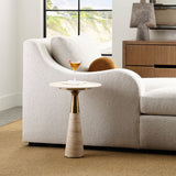 Pier Accent Table - Beige Travertine