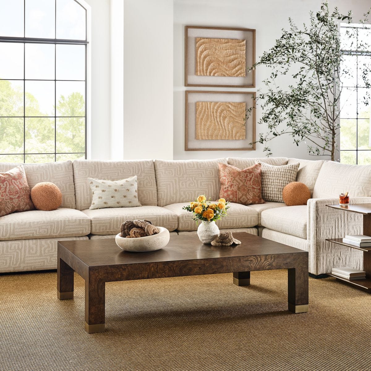Ingrain Coffee Table in Cocoa Brown