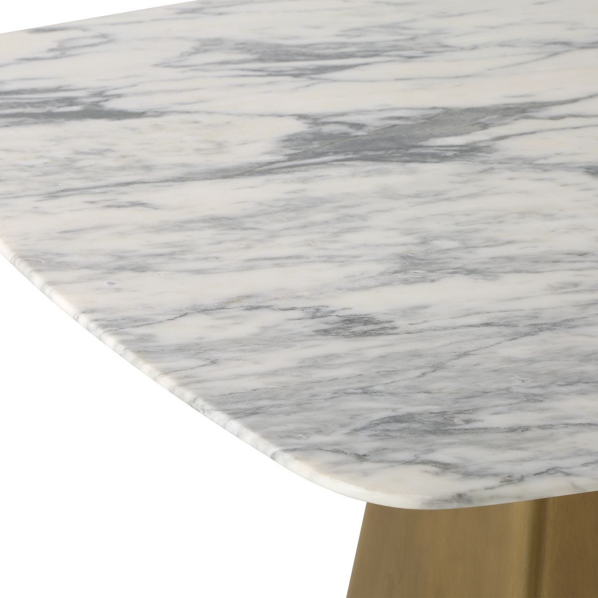 Equilateral Bistro Table in Arabescato and Brass