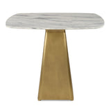 Equilateral Bistro Table in Arabescato and Brass