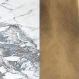 Equilateral Bistro Table in Arabescato and Brass