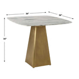 Equilateral Bistro Table in Arabescato and Brass