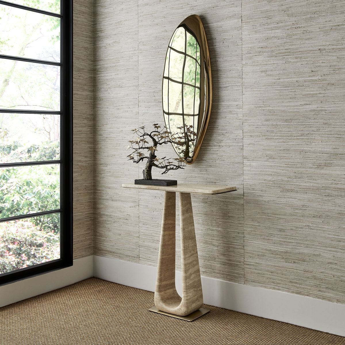 About Turn Console Table in Travertine