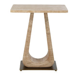 About Turn Side Table in Travertine