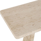 About Turn Side Table in Travertine