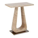 About Turn Side Table in Travertine
