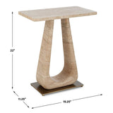 About Turn Side Table in Travertine