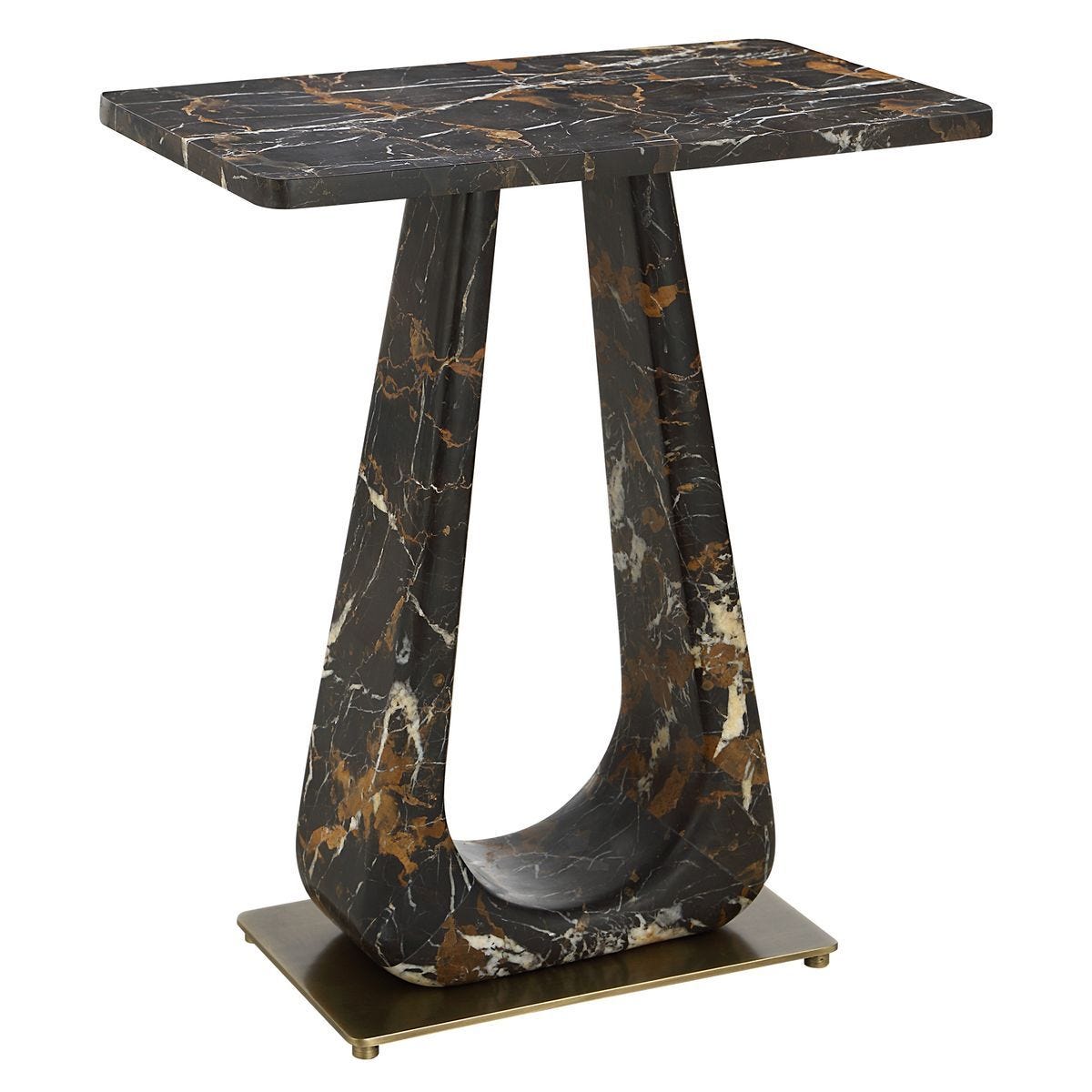 About Turn Side Table in Michelangelo Marble