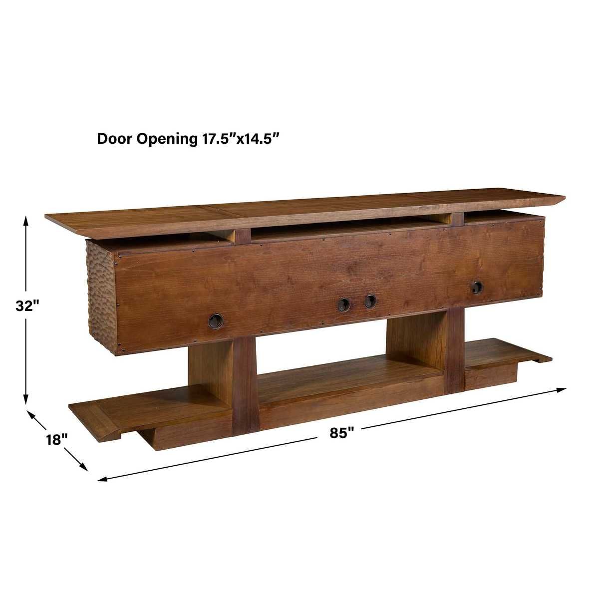 Hewned Joist 4 Door Cabinet